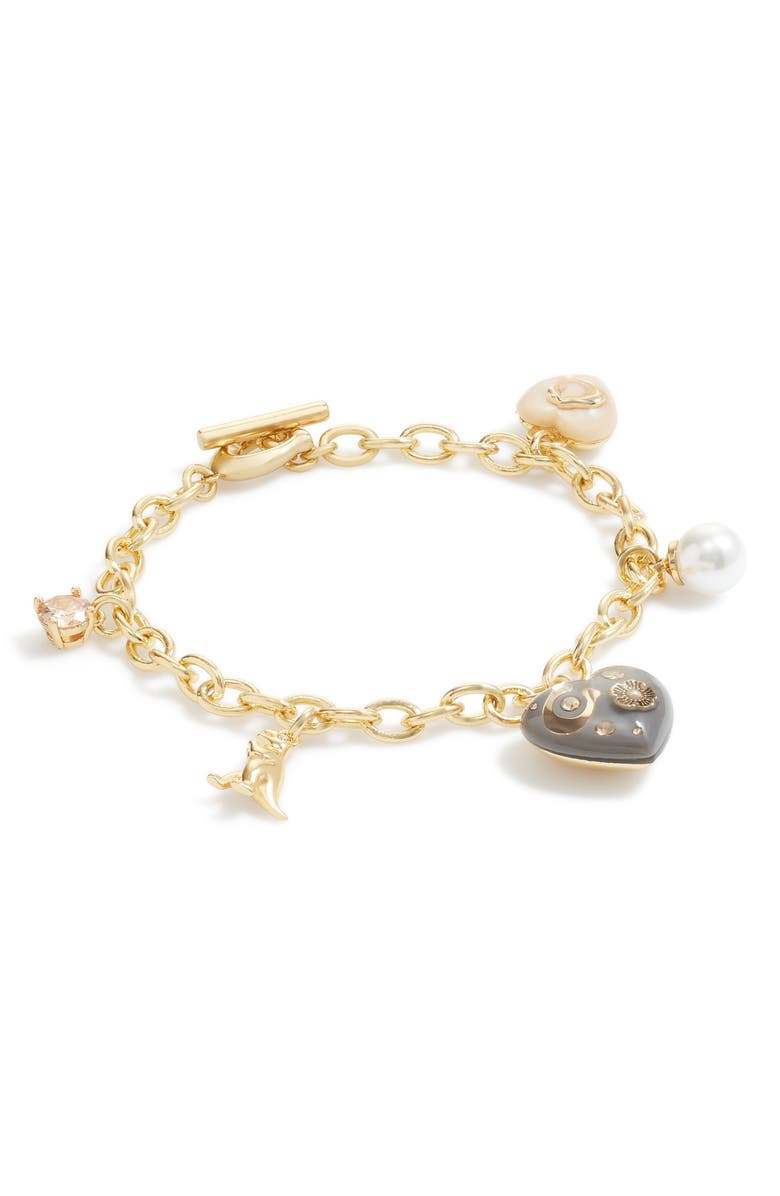 COACH Heart Charm Bracelet, Alternate, color,