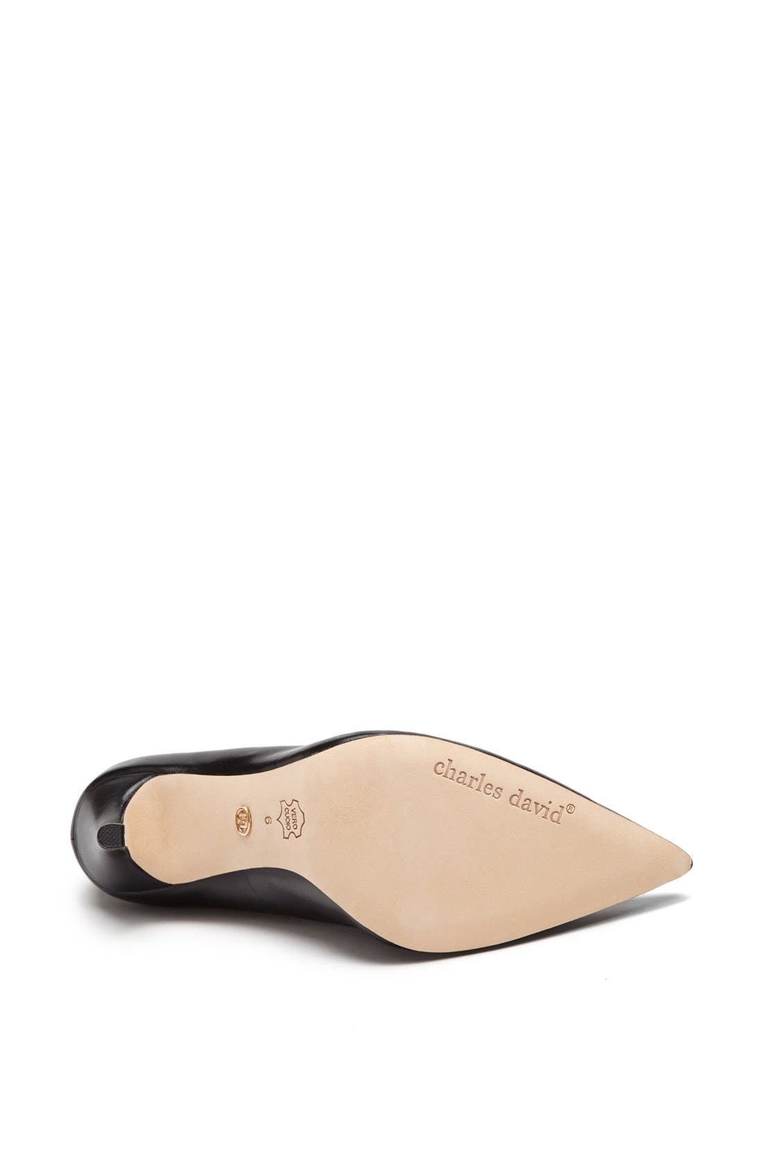 Charles David 'Katya' Leather Pump, Alternate, color, BLACK