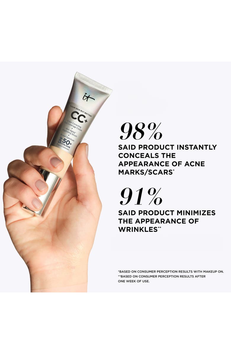 IT Cosmetics CC+ Color Correcting Full Coverage Cream SPF 50+, Alternate, color, Rich Honey
