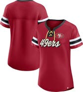 FANATICS Women's Fanatics Branded Scarlet San Francisco 49ers Plus Size Original State Lace-Up T-Shirt
