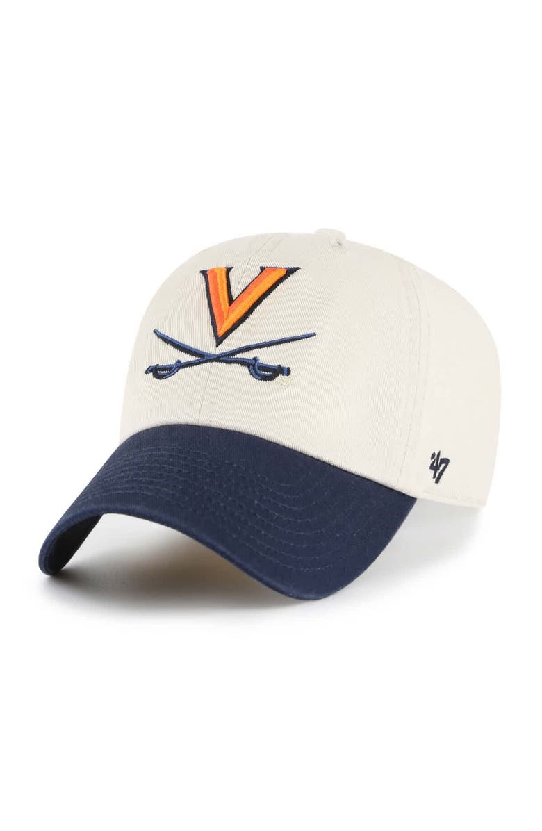'47 Men's '47 Cream Virginia Cavaliers Grand Stand Clean Up Adjustable Hat, Alternate, color, 