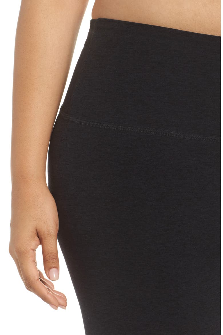 High Waist Midi Leggings, Alternate, color, DARKEST NIGHT