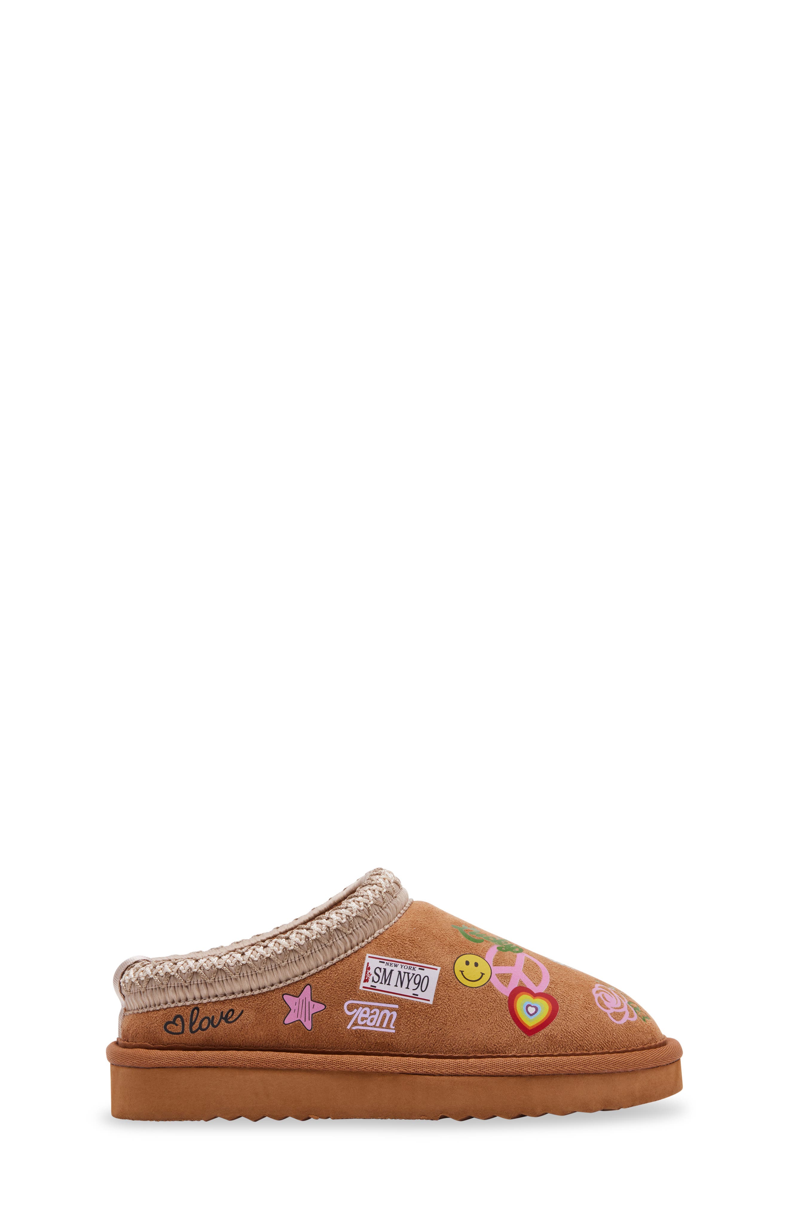 Steve Madden Kids' Jordye Faux Fur Clog Slipper, Alternate, color, Cognac Multi