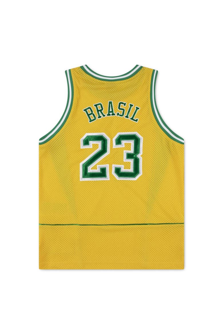 Youth Jordan Brand Yellow Brazil National Team Mesh Basketball Fashion Jersey, Alternate, color, Yellow