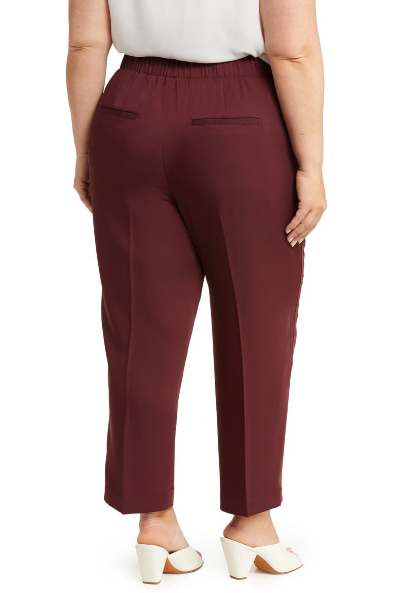 Pleated Tapered Pants, Alternate, color, PLUM WINE