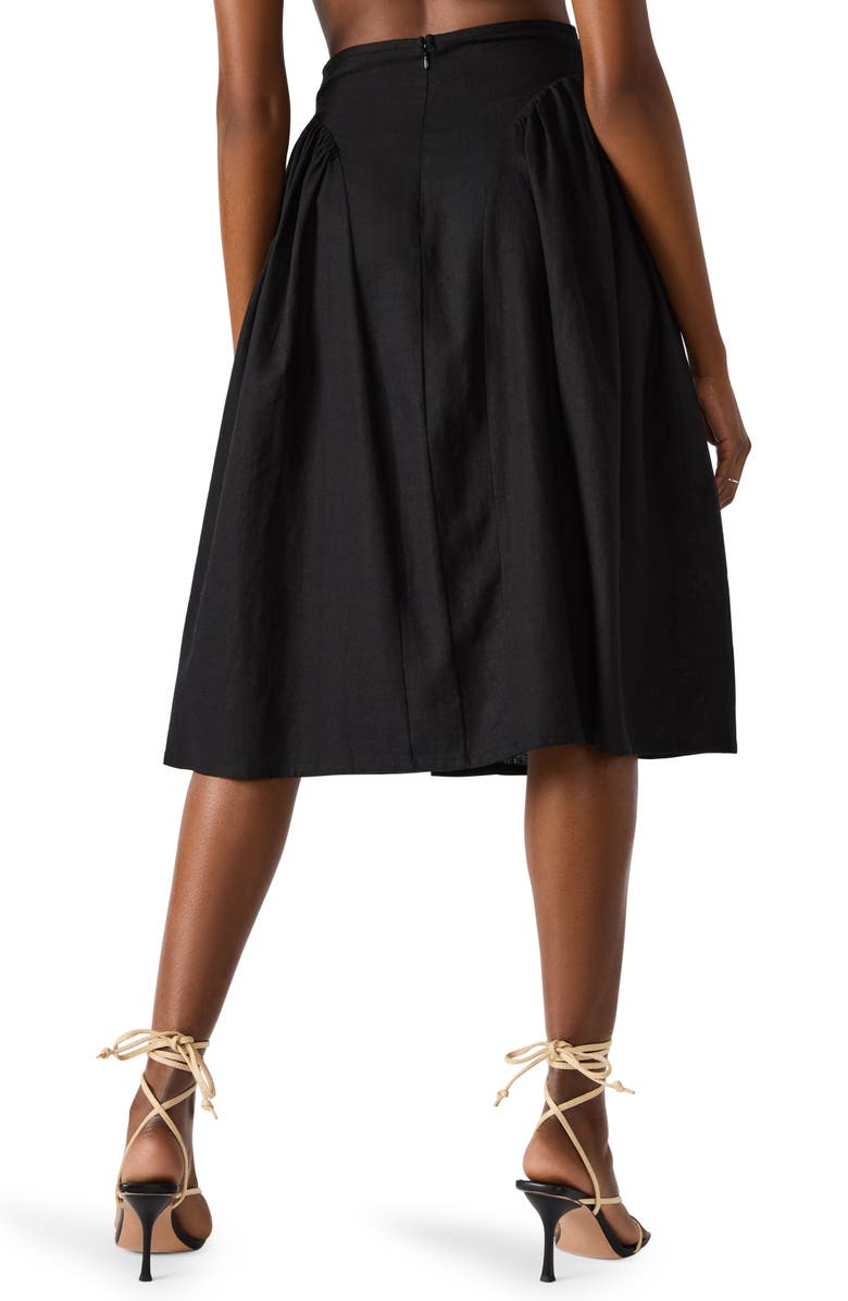 Steve Madden Brooklyn Linen Blend Skirt, Alternate, color, Black