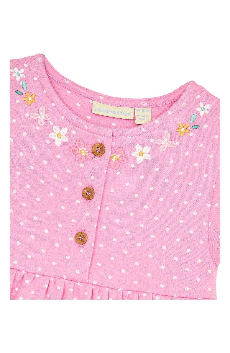 JOJO MAMAN BEBE Polka Dot Cats Appliqué Cotton Dress, Alternate, color, 