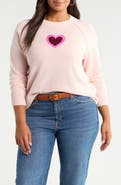 Caslon® Heart Intarsia Wool & Cashmere Sweater