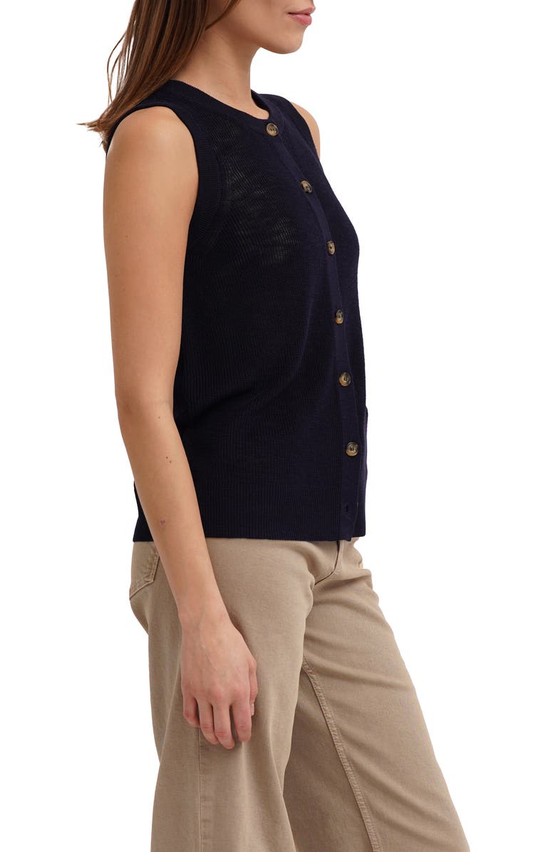 CYRUS Button Front Sleeveless Sweater, Alternate, color, Eclipse