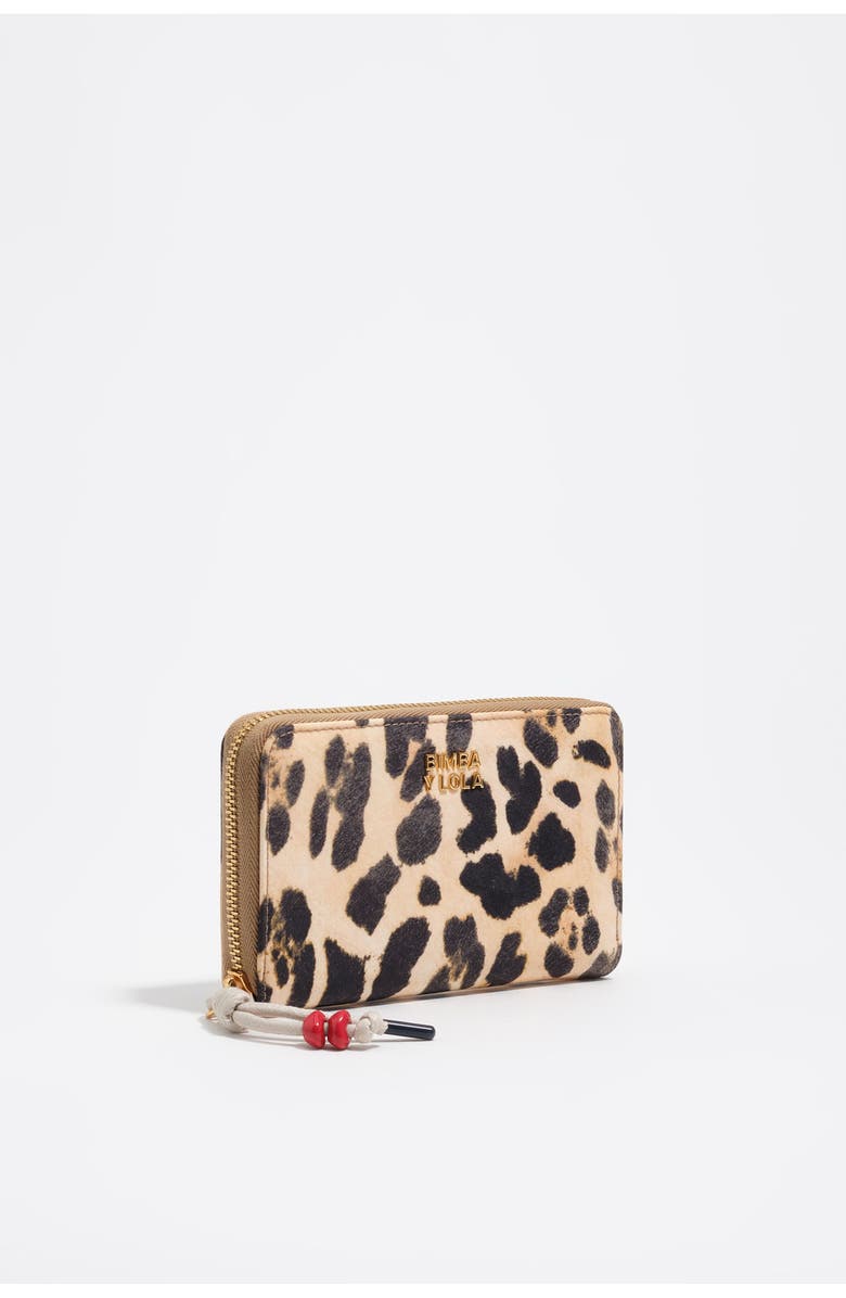 Bimba y Lola Nylon Medium Wallet, Main, color, Leopard Natural