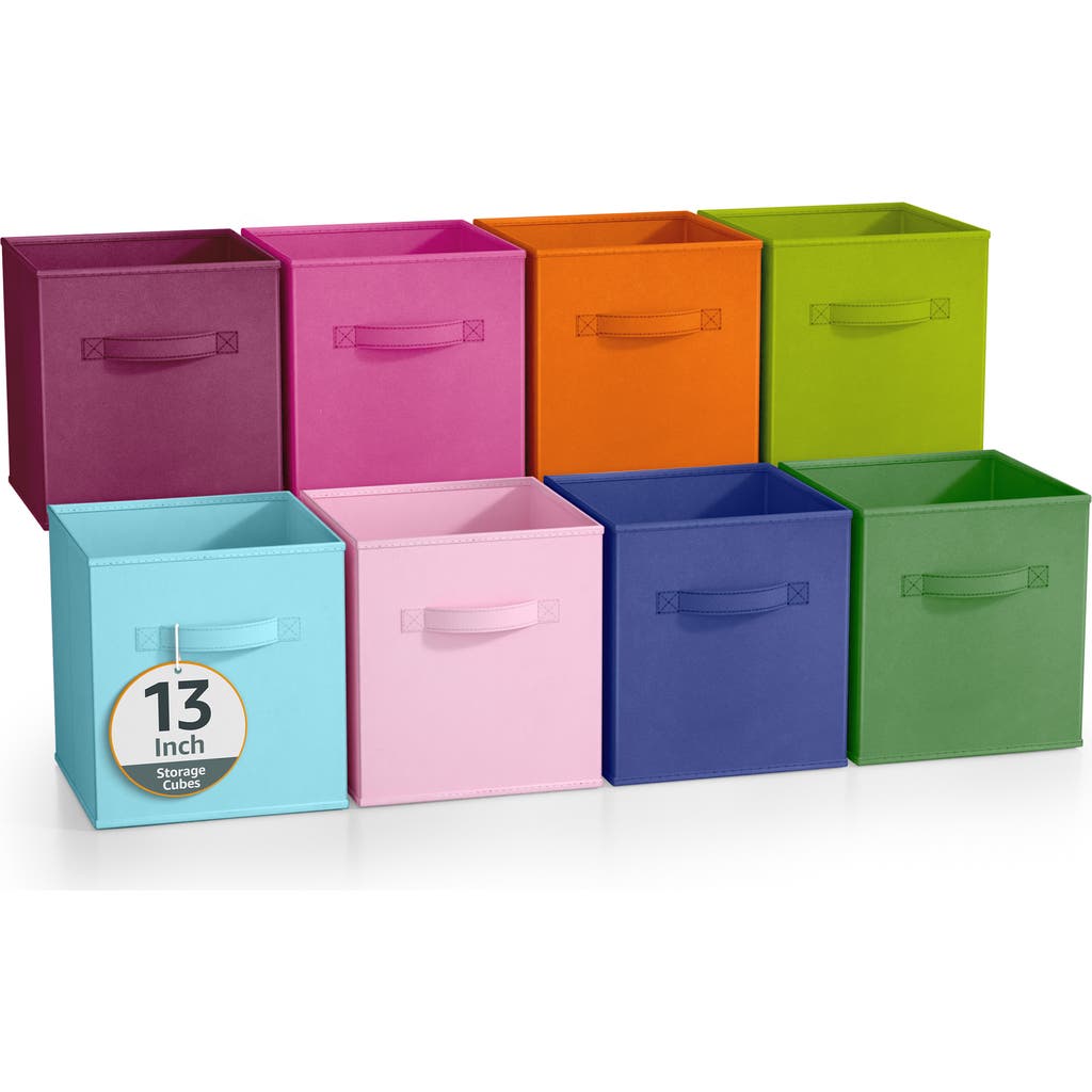 Sorbus 8-piece Foldable Cube Bins In Deep Pastel
