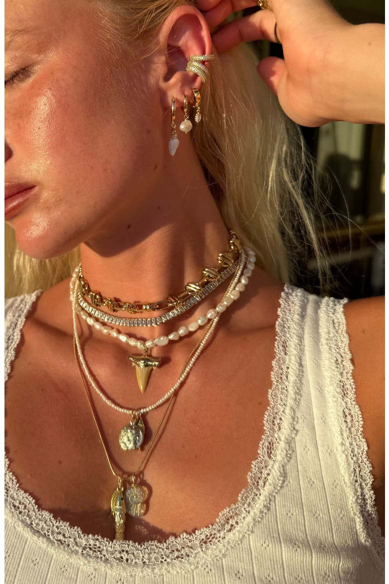 Tide Whisper Charm Necklace, Alternate, color, GOLD
