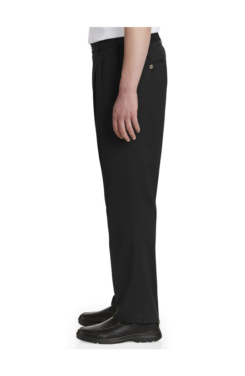 Harbor Bay by DXL Big & Tall Waist-Relaxer Pleated Twill Pants, Alternate, color, Black