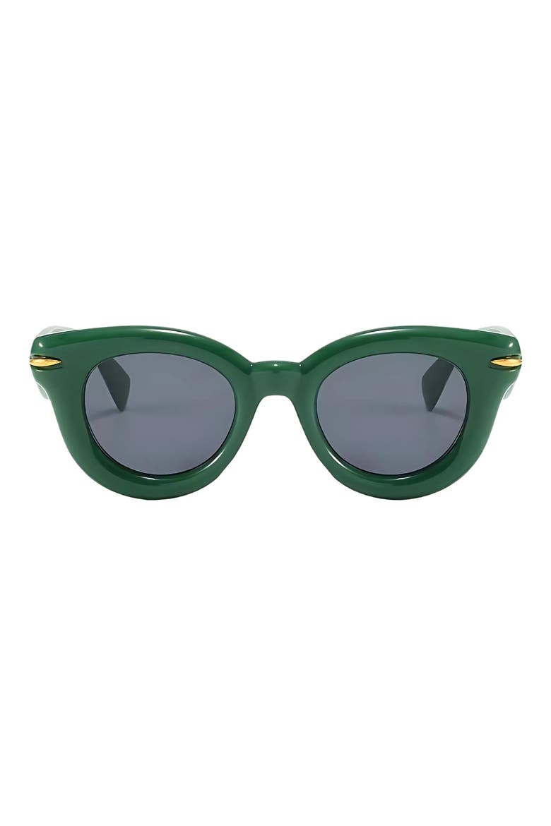 Marlow 46mm Polarized Round Sunglasses, Main, color, GREEN / BLACK