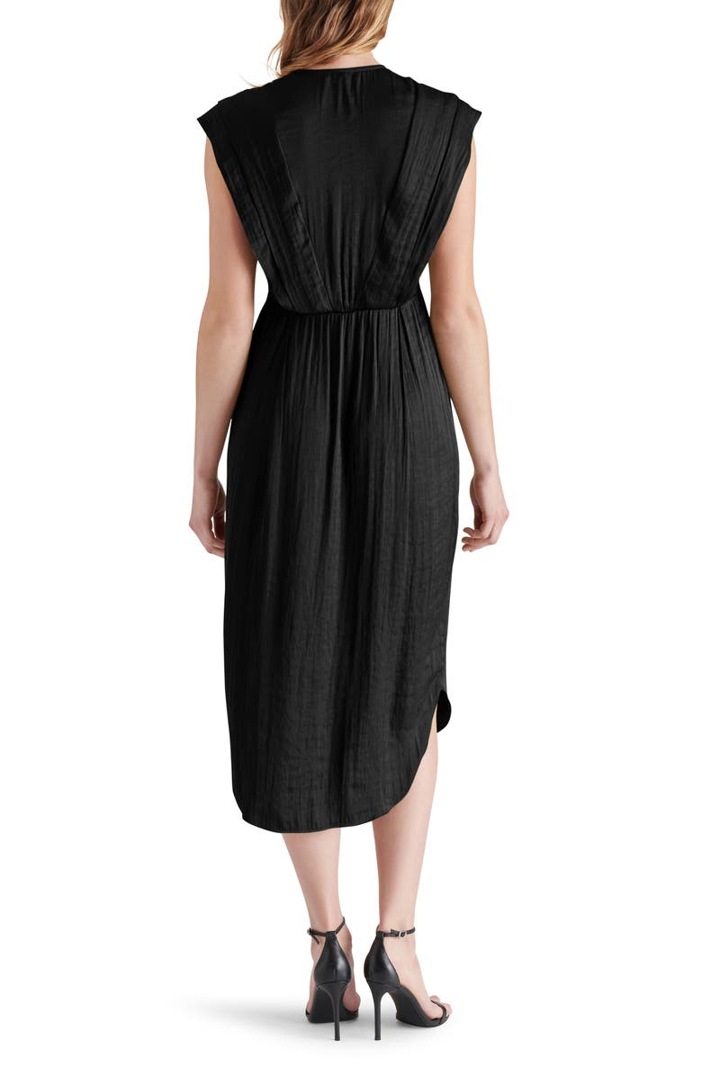 Steve Madden Clarissa Satin Midi Dress, Alternate, color, Black