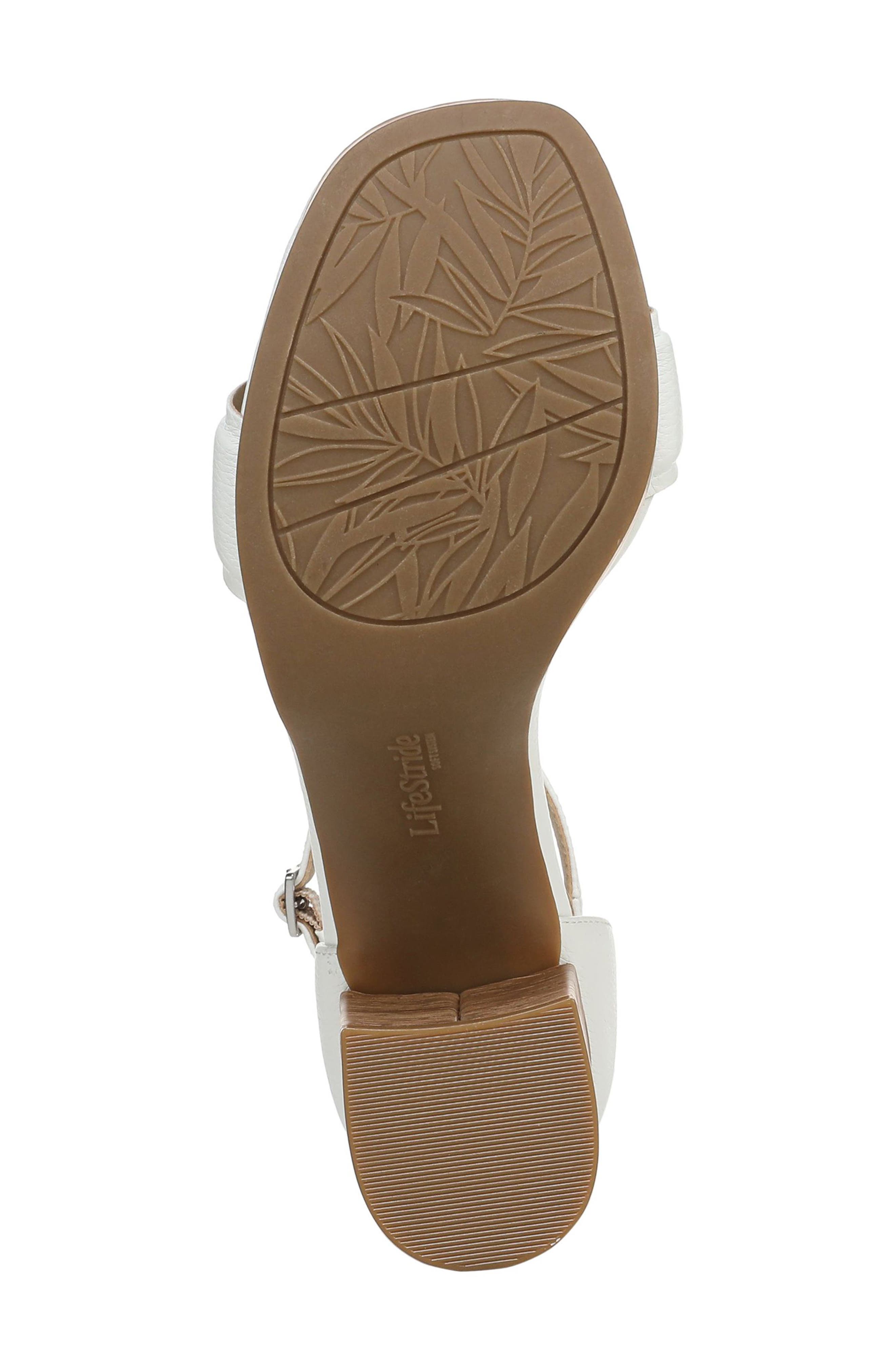 LifeStride Ashland Ankle Strap Platform Sandal, Alternate, color, White