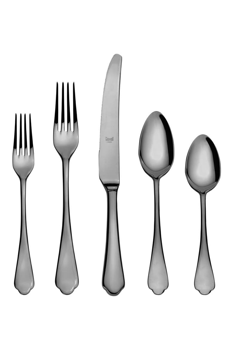 Dolce Vita 5-Piece Place Setting, Main, color, BLACK