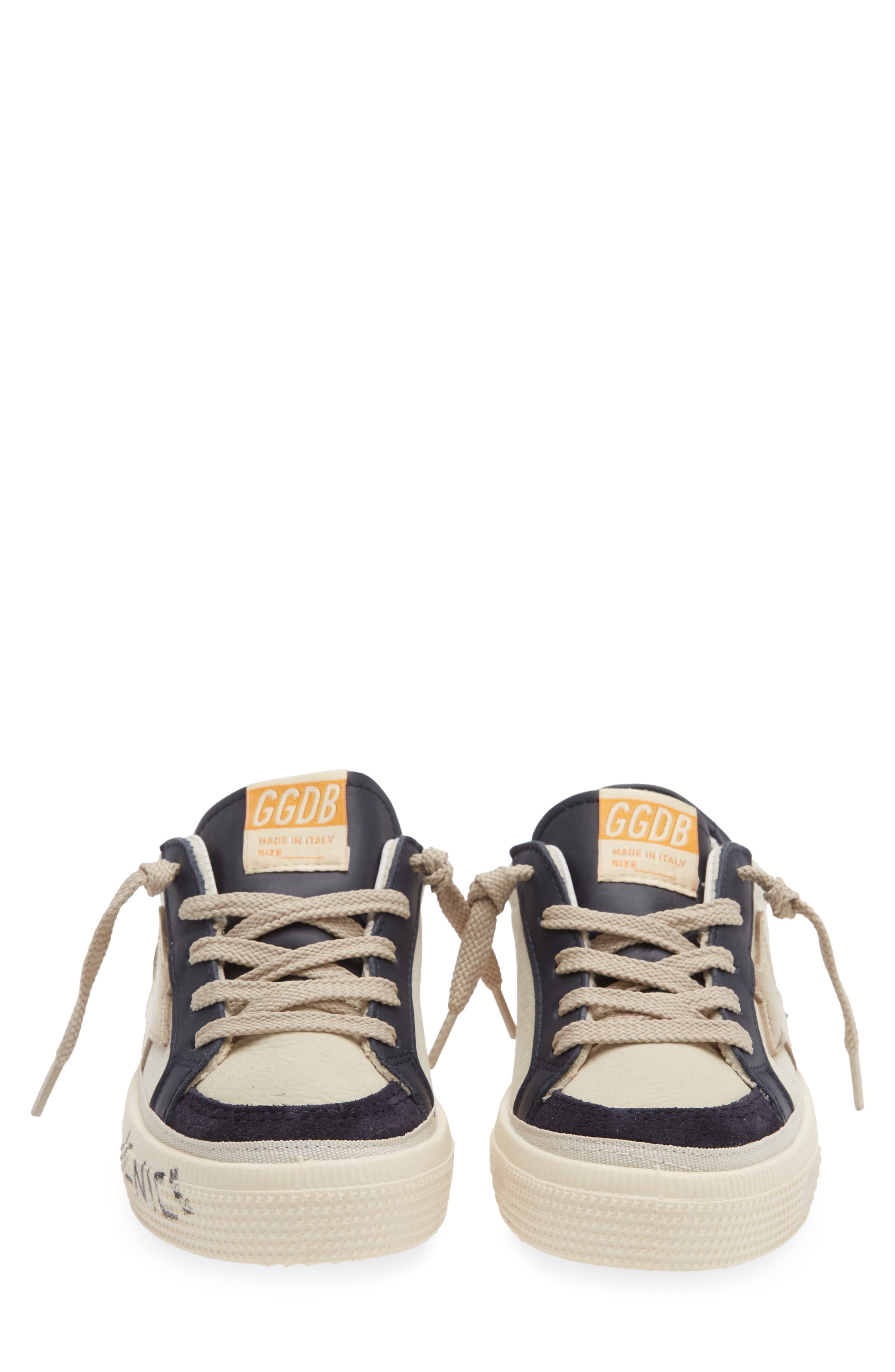 Golden Goose Kids' May Sneaker, Alternate, color, White/ Dark Blue/ Platinum