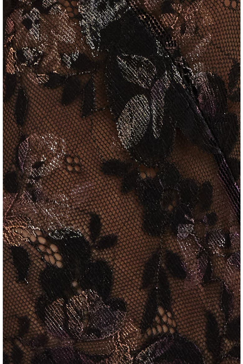 Lace Open Gusset Teddy, Alternate, color, BLACK