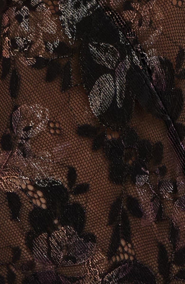 Coquette Lace Open Gusset Teddy, Alternate, color, Black