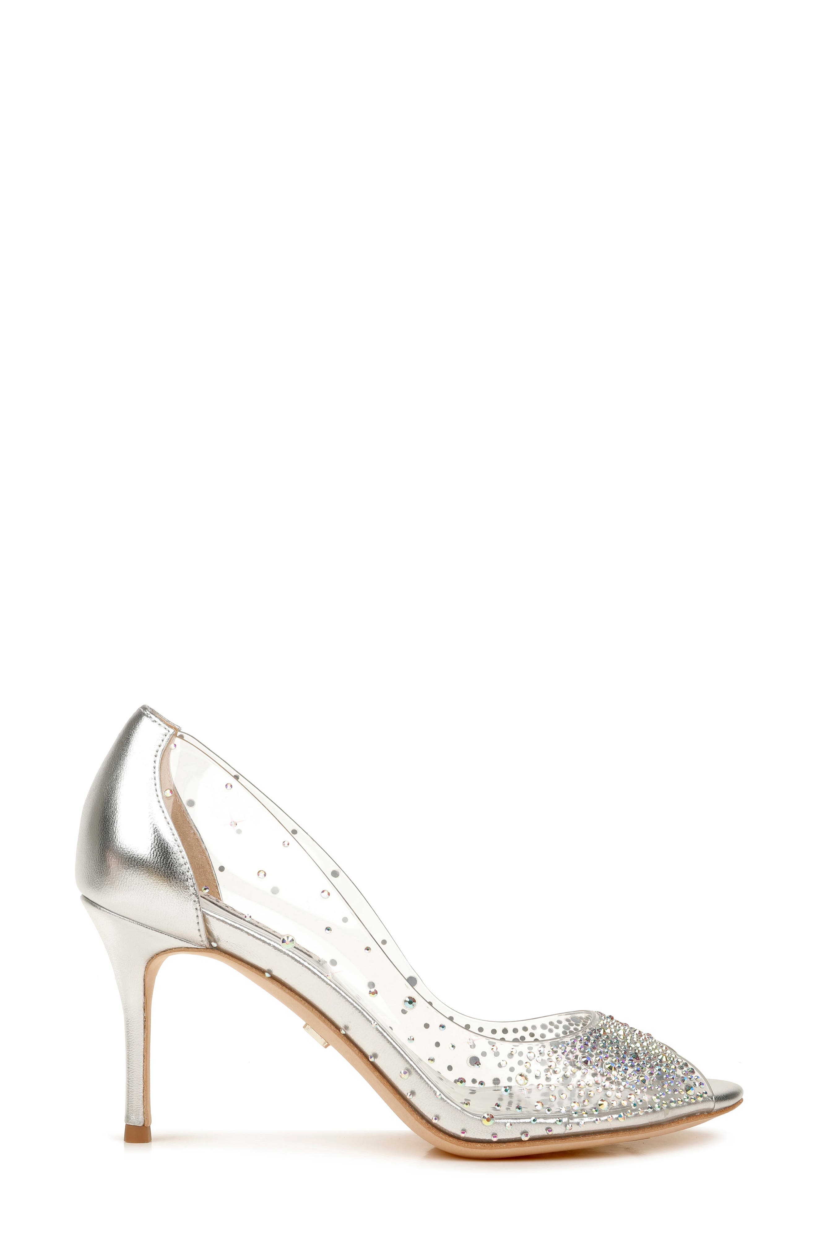 Badgley Mischka Collection Ginata Embellished Peep Toe Pump, Alternate, color, 