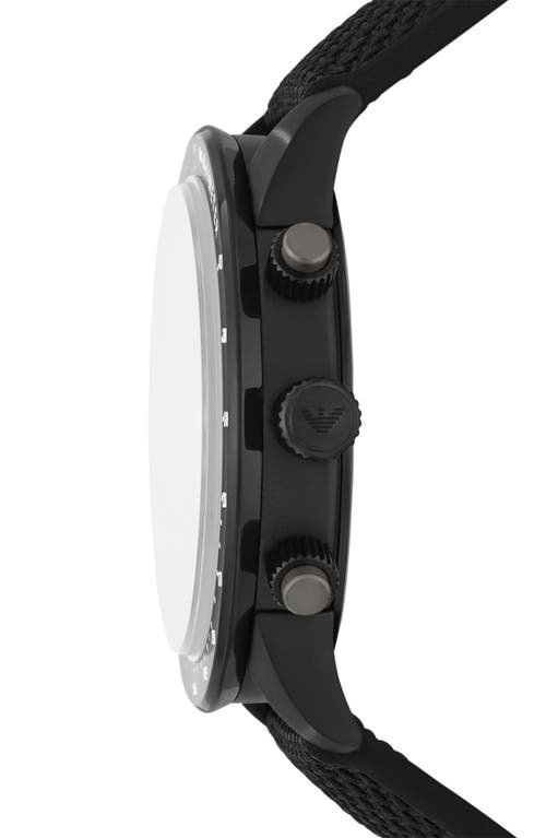 Emporio Armani Quartz Chronograph Nylon Strap Watch, 43mm In Black