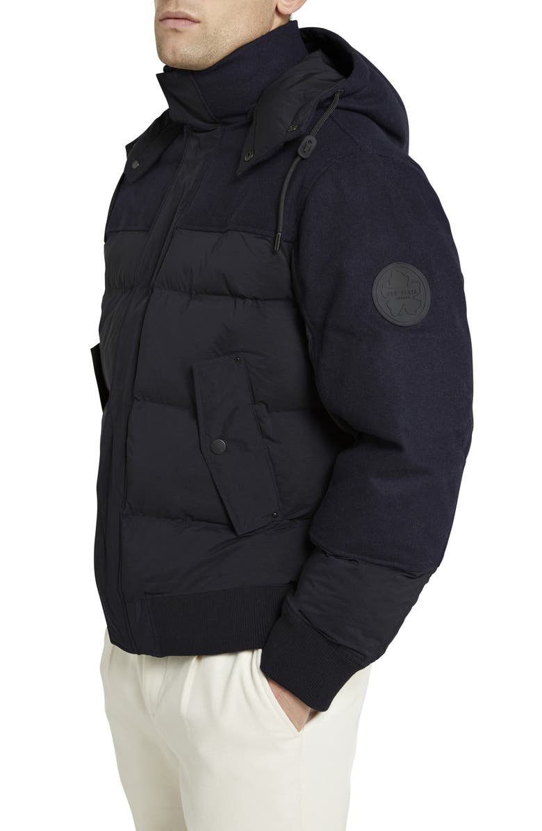 Ted Baker London Ventry Puffer Bomber Jacket with Removable Hood, Alternate, color, 