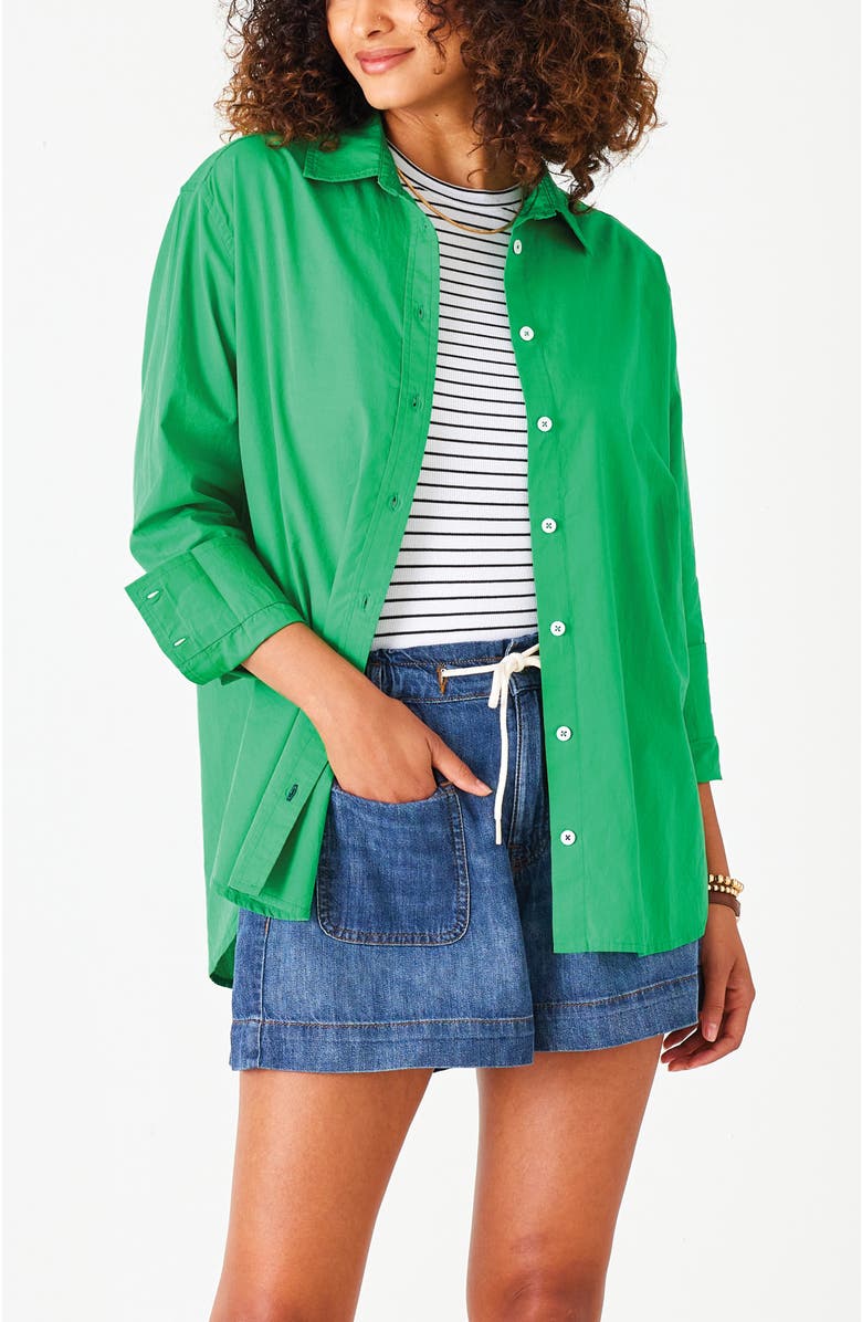 Voyageur by MERSEA Brontë Relaxed Button Up Shirt, Alternate, color, Lucky Green