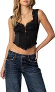 EDIKTED Lacy Corset Crop Top