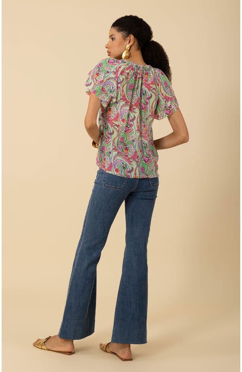 Hale Bob Melany Silk Top In Green