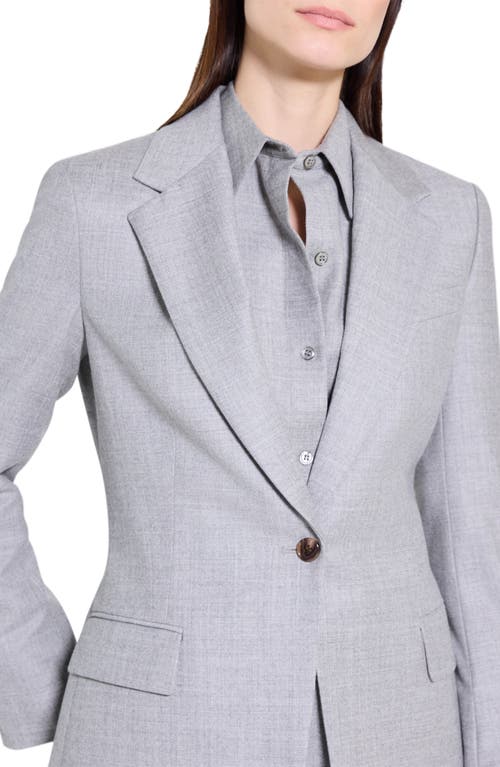 Theory Lynnia Sleek Virgin Wool Blazer In Gray