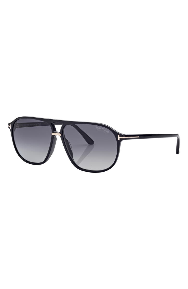TOM FORD Bruce 61mm Polarized Navigator Sunglasses, Alternate, color,