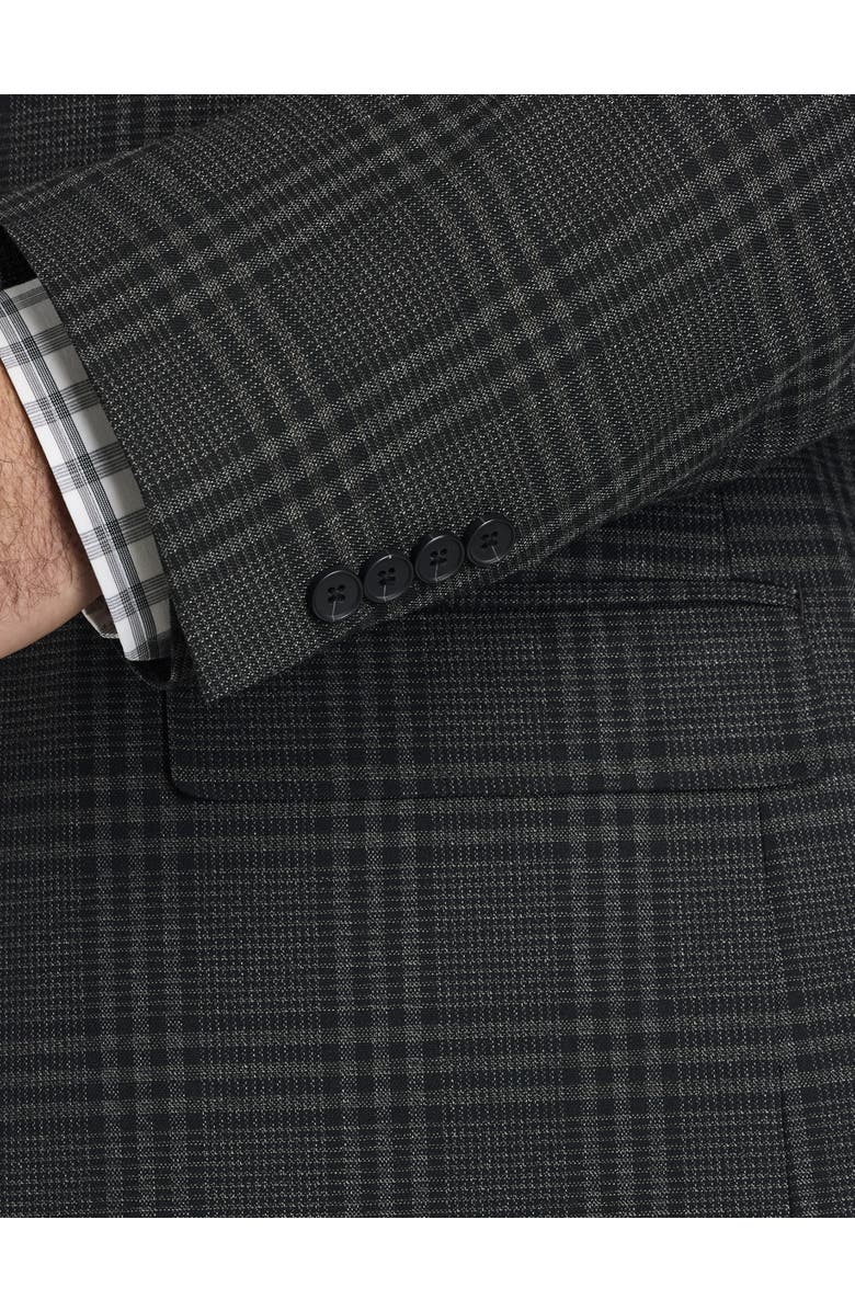 Oak Hill by DXL Big & Tall Tonal Plaid Sport Coat, Alternate, color, Black