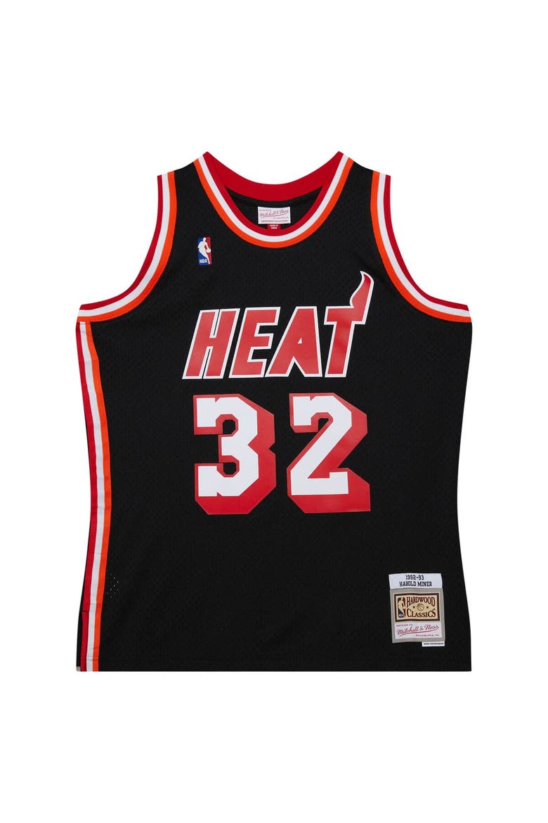 Men's Mitchell & Ness Harold Miner Black Miami Heat  1992/93 Hardwood Classics Swingman Throwback Jersey, Alternate, color, Black