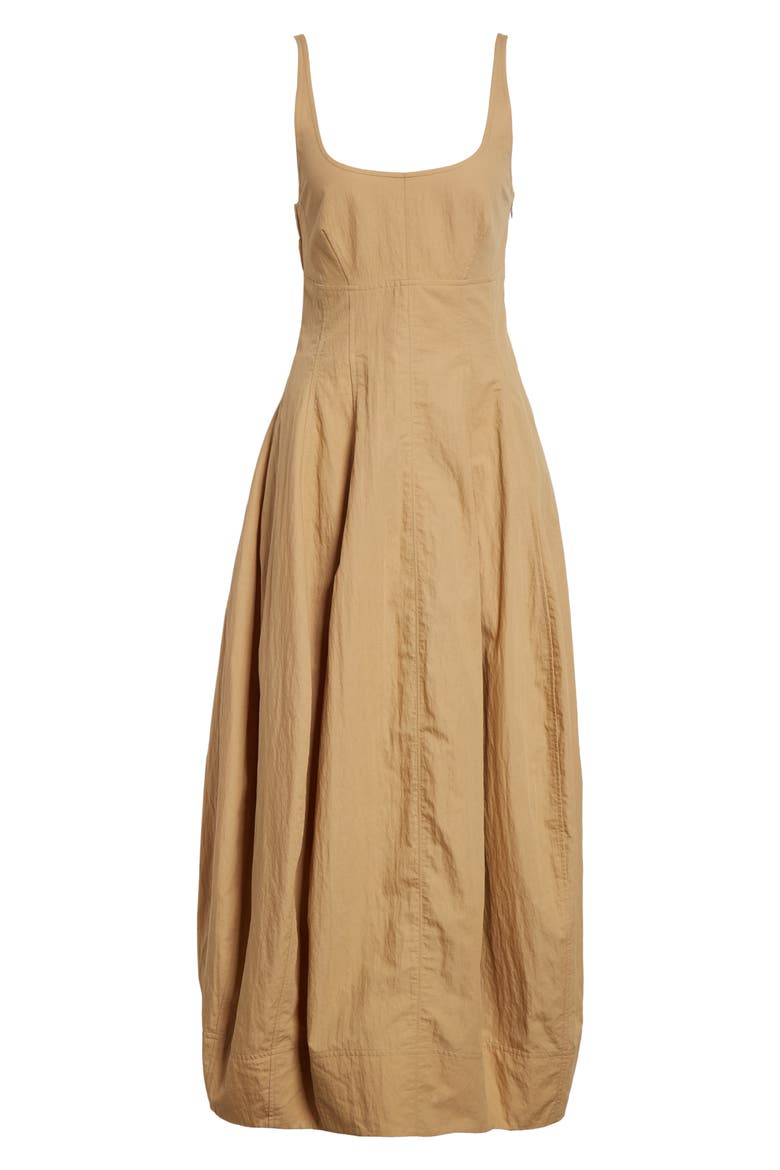 Nina Cotton Blend Barrel Dress, Alternate, color, SAND DUNE