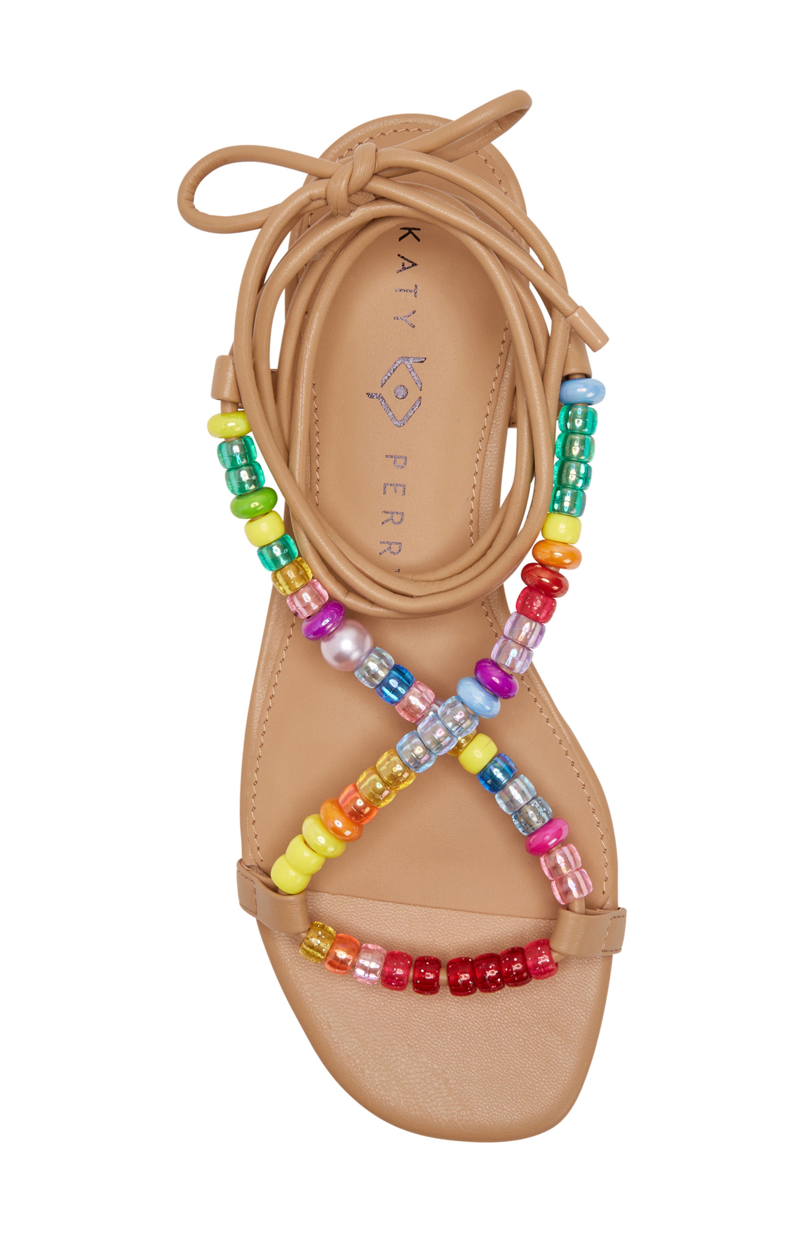 Katy Perry The Halie Bead Ankle Tie Sandal, Alternate, color, Biscotti Bright Multi