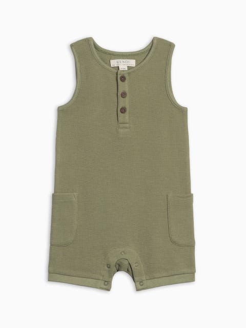 Organic Percy Waffle Short Romper (Baby)