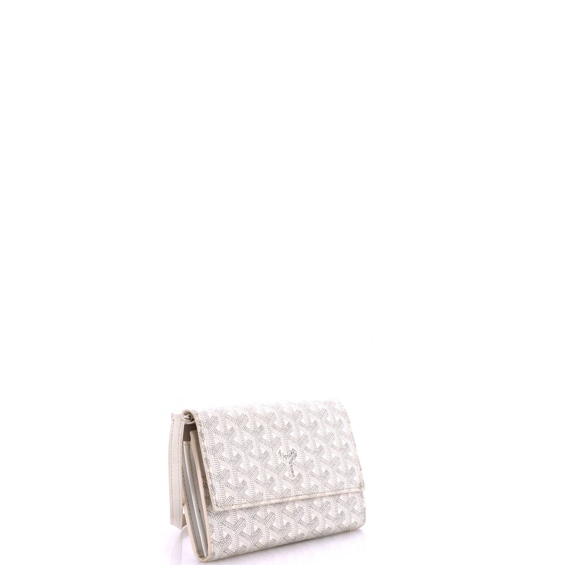 Varenne Continental Wallet with Strap Coated Canvas, Alternate, color, White