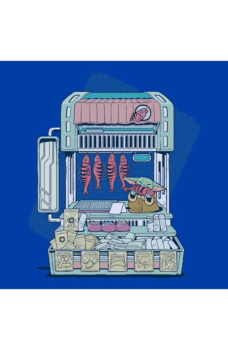 Star Wars: The Mandalorian and Grogu Men's Star Wars The Mandalorian and Grogu The Child Street Stall  Graphic T-Shirt, Alternate, color, Royal Blue