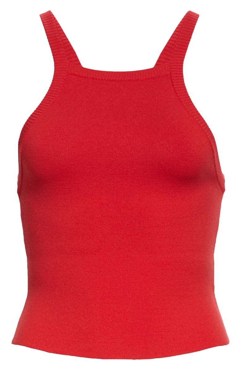Alice + Olivia Cabot Halter Neck Knit Tank Top, Alternate, color, 