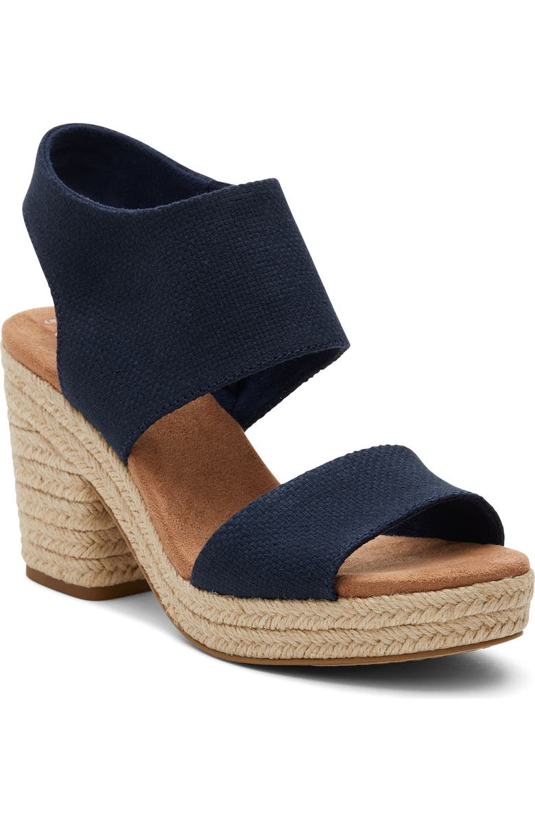TOMS Majorca Platform Sandal, Main, color, Navy