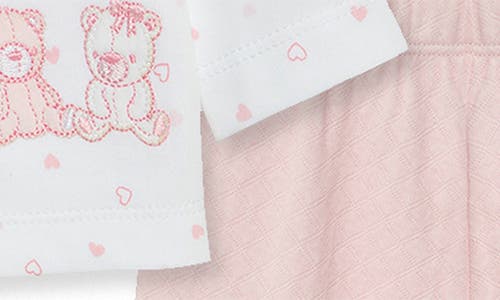 Little Me Joyful Cardigan, Diamond Quilt Pants & Cap Set In Multi