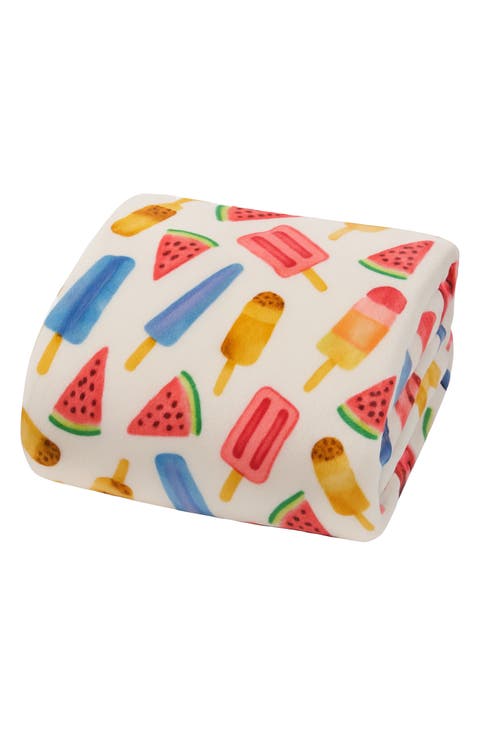 Ice Cream Popsicle Plush Fleece Throw Blanket