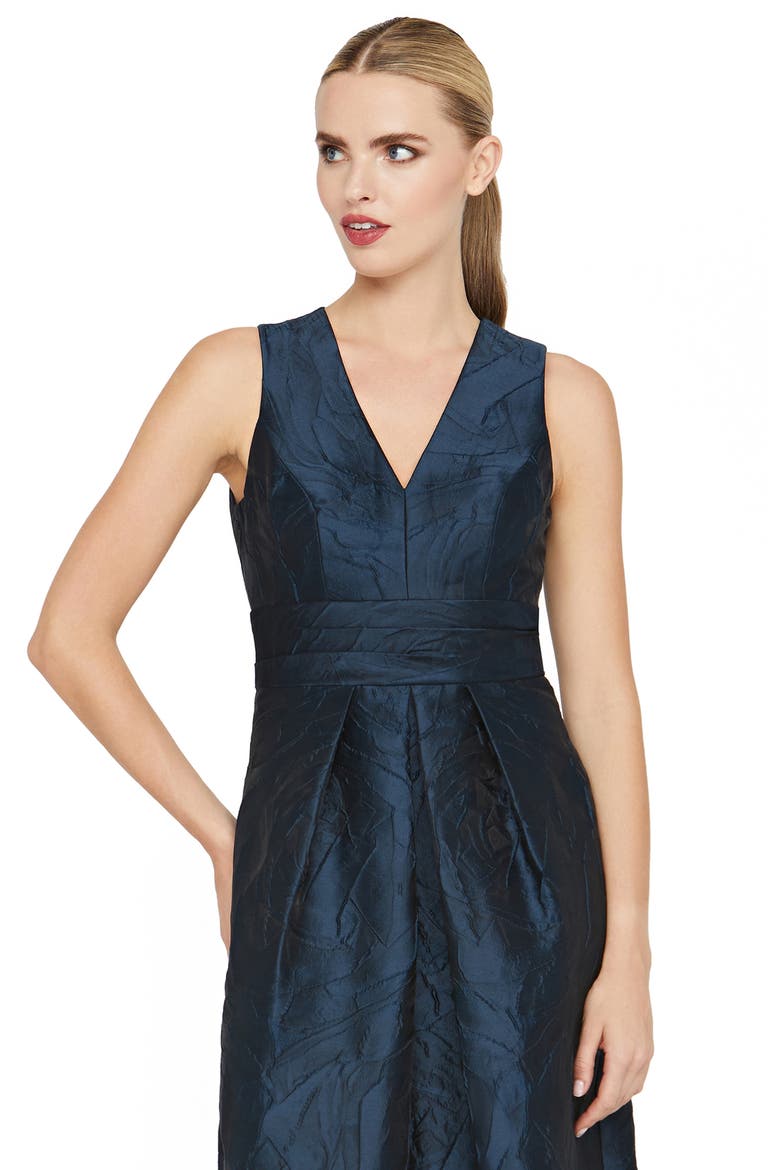 Mariah Crinkle Pleated Gown, Alternate, color, BLUE OPAL