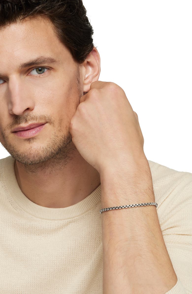 David Yurman Men's Box Chain Bracelet in Sterling Silver, 4mm, Alternate, color, Silver