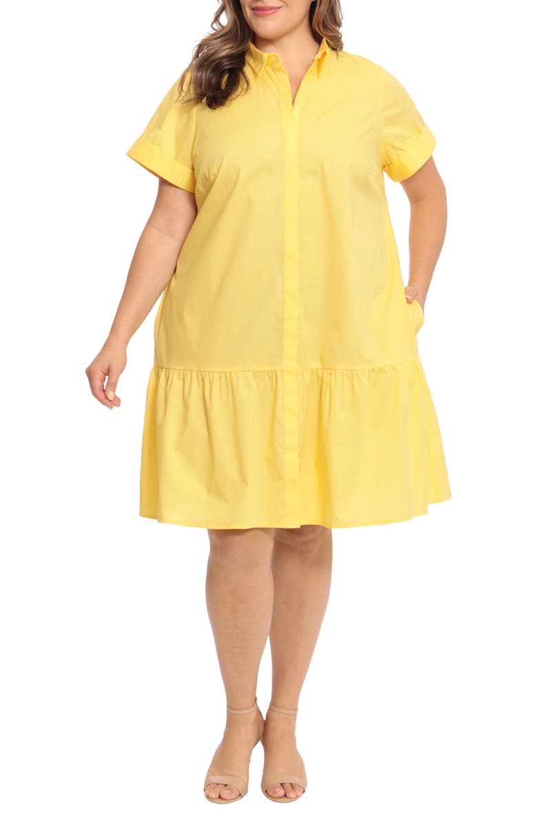 Donna Morgan Solid Stretch Cotton Dress, Main, color,