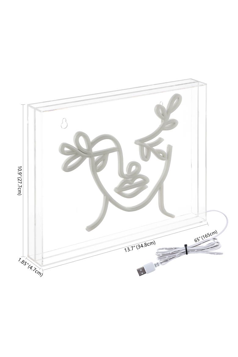 Teary Contemporary Glam Acrylic Box USB Operated LED Neon Light, Alternate, color, Blue