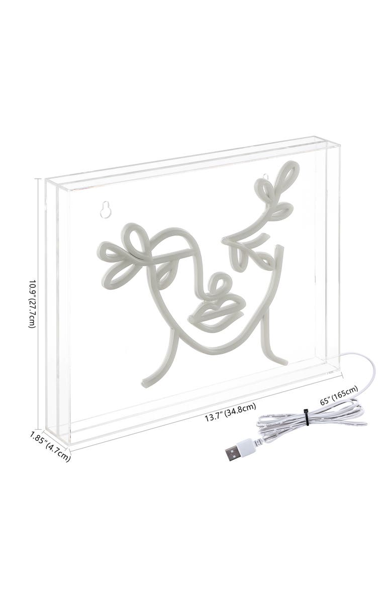 JONATHAN Y Teary Contemporary Glam Acrylic Box USB Operated LED Neon Light, Alternate, color, Blue