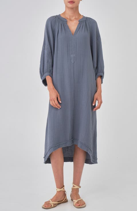 Gauze Dress with Pockets