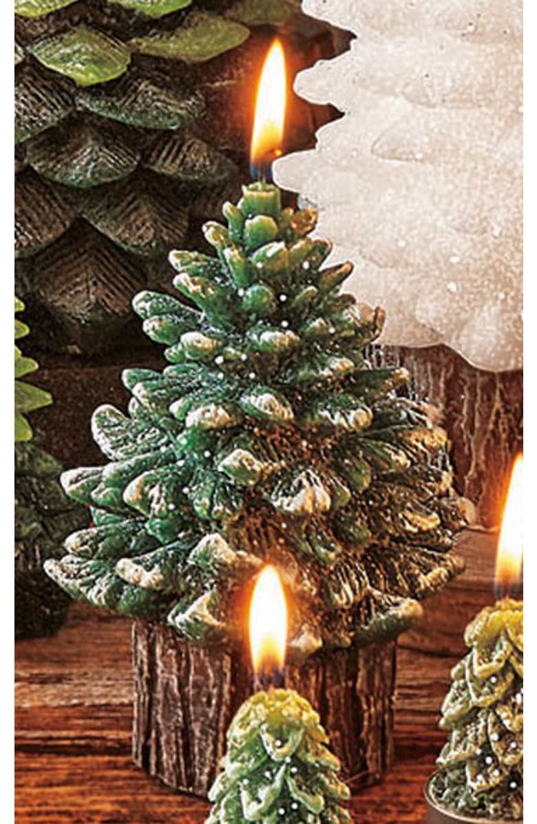 tag Spruce Large Rustic Hunter Green Pillar Candle Christmas Decor, Alternate, color, Green
